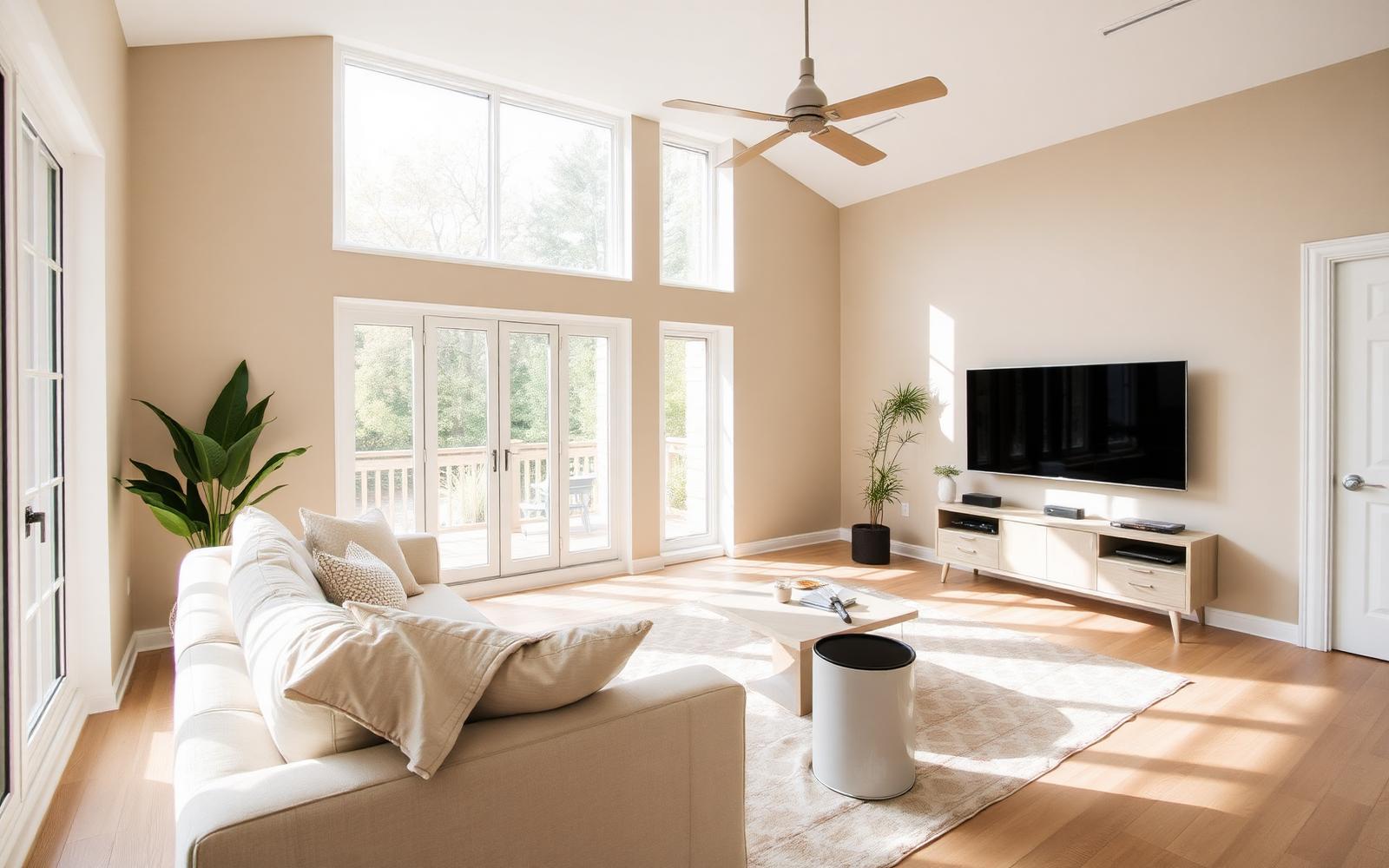 Bright freshly painted interior room